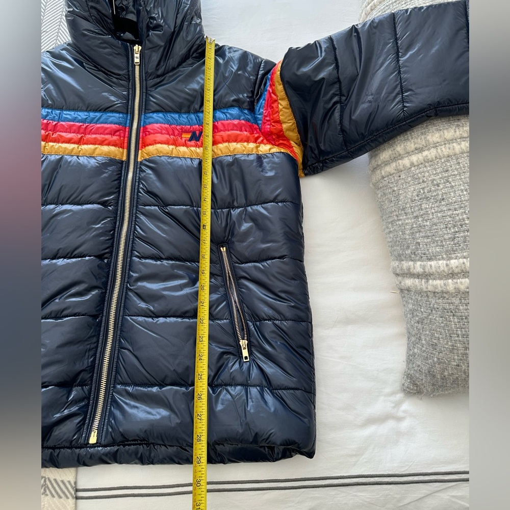 AVIATOR NATION 4 STRIPE LUXE TREKKER HOODIE JACKET - GLOSSY NAVY SIZE XL - Picture 11 of 13
